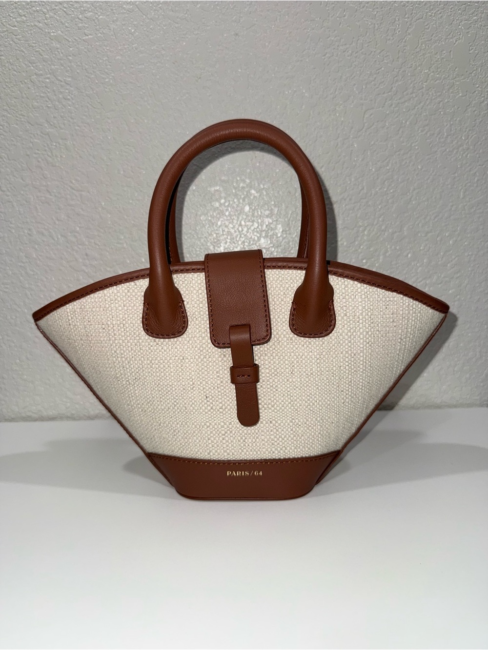 Paris/64 Two-Tone Cream and Brown Mini Tote